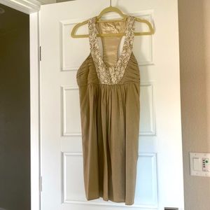 Anthropologie Linen & Lace Racerback Dress, size 6